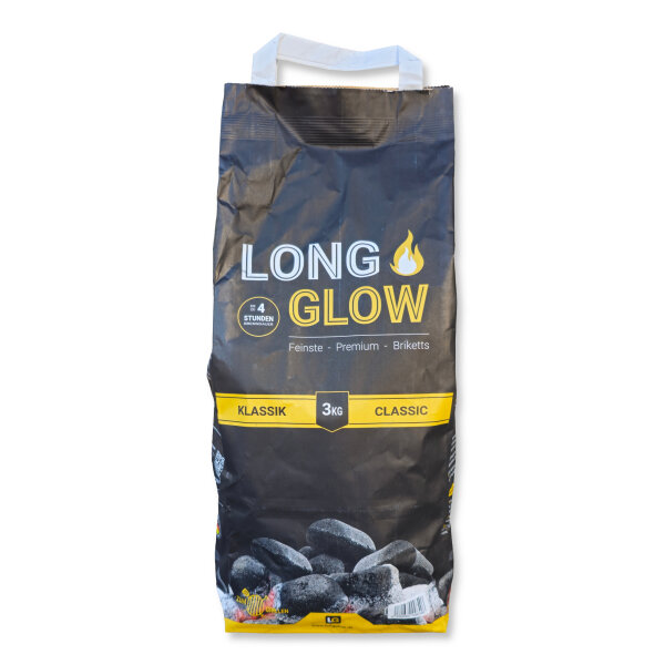 Long Glow Klassik 3 kg Premium Grillbriketts | Made in Germany