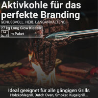 27 kg Long Glow Klassik Premium Grillbriketts | Made in Germany