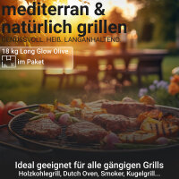 Long Glow Olive 18 kg Premium Grillbriketts | Made in Spain