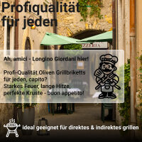 9 kg Long Glow Olive Premium Grillbriketts | Made in Spain