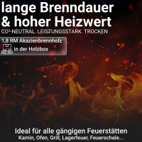 1,8 RM Akazie 25 cm Brennholz in der Holzbox