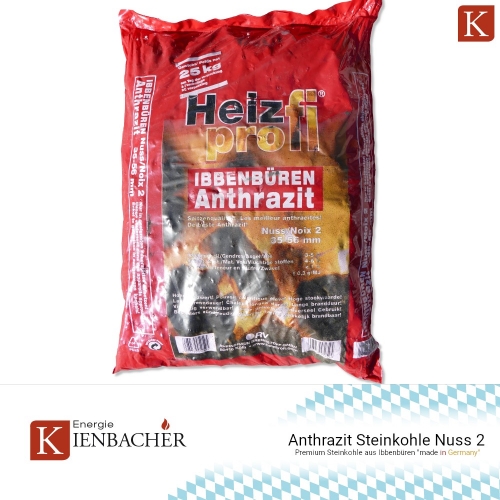Anthrazit Nuss 3 Premium Steinkohle 1000 kg Palette Ibbenbüren Heizprofi Kohle 